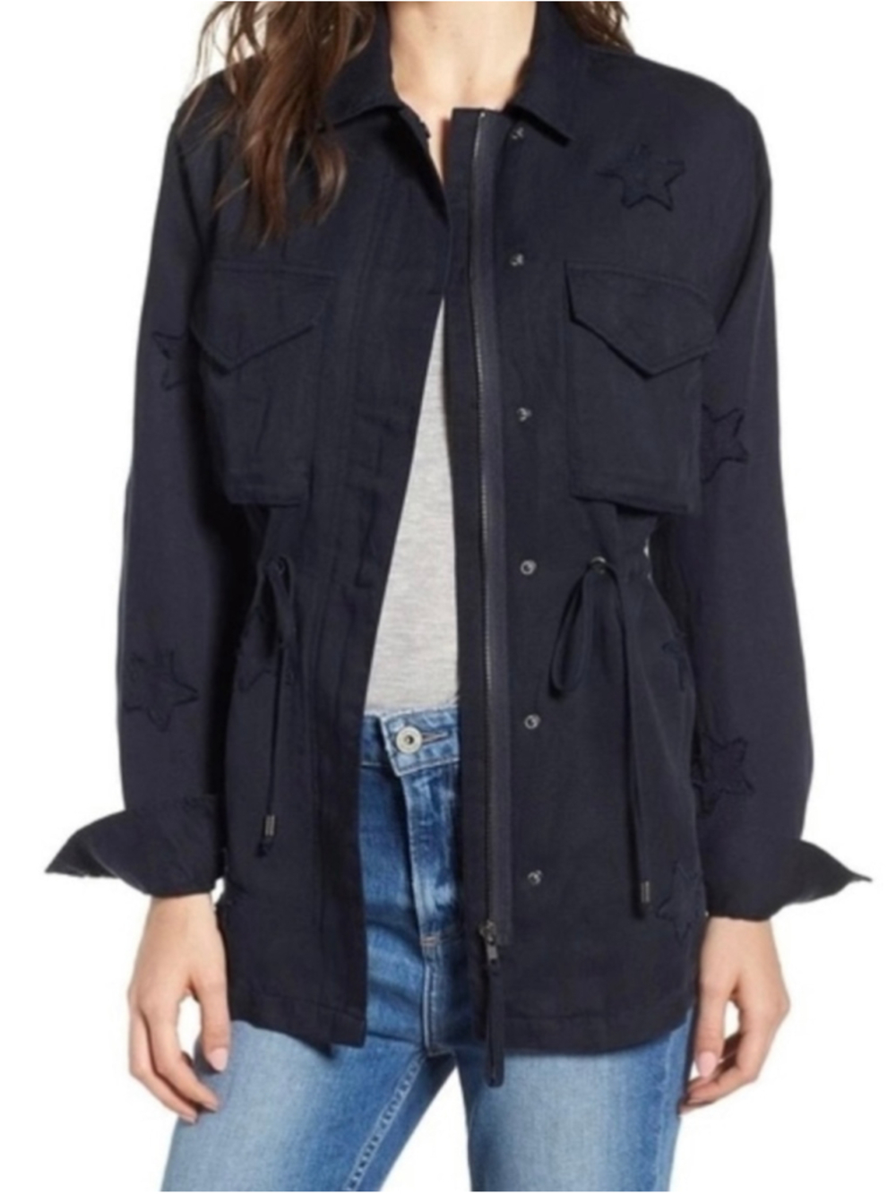 Rails Lancaster trooper military utility Jacket In Indigo Stars size XS